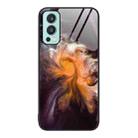 For OnePlus Nord 2 5G Marble Pattern Glass Protective Phone Case(Typhoon) - 1