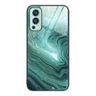 For OnePlus Nord 2 5G Marble Pattern Glass Protective Phone Case(Water Waves) - 1