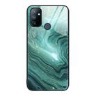 For OnePlus Nord N100 Marble Pattern Glass Protective Phone Case(Water Waves) - 1