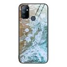 For OnePlus Nord N100 Marble Pattern Glass Protective Phone Case(Beach) - 1