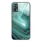 For Realme 7 Marble Pattern Glass Protective Phone Case(Water Waves) - 1