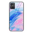 For vivo S10 Marble Pattern Glass Protective Phone Case(Pink) - 1