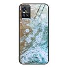 For vivo S10 Marble Pattern Glass Protective Phone Case(Beach) - 1