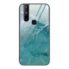 For vivo V15 Marble Pattern Glass Protective Phone Case(Green Ocean) - 1