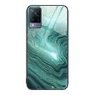 For vivo V21 Marble Pattern Glass Protective Phone Case(Water Waves) - 1