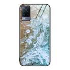 For vivo V21 Marble Pattern Glass Protective Phone Case(Beach) - 1