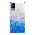 For vivo V21 Marble Pattern Glass Protective Phone Case(Ocean Waves) - 1