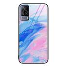For vivo S9e Marble Pattern Glass Protective Phone Case(Pink) - 1