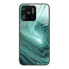 For Xiaomi Redmi 10C Marble Pattern Glass Protective Phone Case(Water Waves) - 1