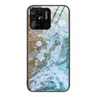 For Xiaomi Redmi 10C Marble Pattern Glass Protective Phone Case(Beach) - 1