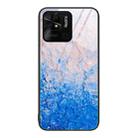 For Xiaomi Redmi 10C Marble Pattern Glass Protective Phone Case(Ocean Waves) - 1