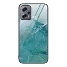 For Xiaomi Redmi Note 11T Pro Marble Pattern Glass Protective Phone Case(Green Ocean) - 1