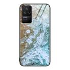 For Xiaomi Redmi K40s Marble Pattern Glass Protective Phone Case(Beach) - 1