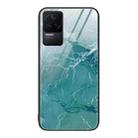 For Xiaomi Redmi K50 Pro Marble Pattern Glass Protective Phone Case(Green Ocean) - 1