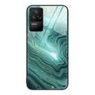 For Xiaomi Redmi K50 Marble Pattern Glass Protective Phone Case(Water Waves) - 1