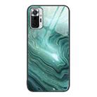 For Xiaomi Redmi Note 10 Pro 4G Global Marble Pattern Glass Protective Phone Case(Water Waves) - 1