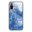 For Xiaomi Redmi Note 10 Pro 4G Global Marble Pattern Glass Protective Phone Case(Blue Ocean) - 1