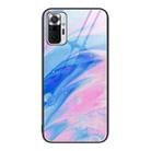For Xiaomi Redmi Note 10 Pro 4G Global Marble Pattern Glass Protective Phone Case(Pink) - 1