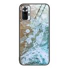 For Xiaomi Redmi Note 10 Pro 4G Global Marble Pattern Glass Protective Phone Case(Beach) - 1