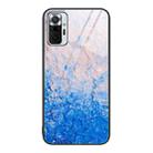 For Xiaomi Redmi Note 10 Pro 4G Global Marble Pattern Glass Protective Phone Case(Ocean Waves) - 1
