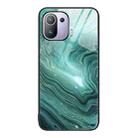 For Xiaomi Mi 11 Pro Marble Pattern Glass Protective Phone Case(Water Waves) - 1