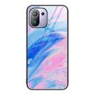 For Xiaomi Mi 11 Pro Marble Pattern Glass Protective Phone Case(Pink) - 1