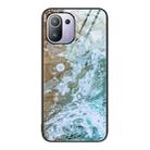 For Xiaomi Mi 11 Pro Marble Pattern Glass Protective Phone Case(Beach) - 1