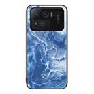 For Xiaomi Mi 11 Ultra Marble Pattern Glass Protective Phone Case(Blue Ocean) - 1