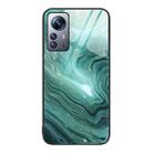 For Xiaomi 12 Pro Marble Pattern Glass Protective Phone Case(Water Waves) - 1