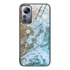 For Xiaomi 12 Pro Marble Pattern Glass Protective Phone Case(Beach) - 1