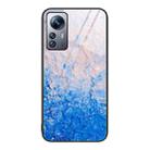 For Xiaomi 12 Pro Marble Pattern Glass Protective Phone Case(Ocean Waves) - 1