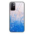 For Xiaomi Poco M4 Pro 5G Marble Pattern Glass Protective Phone Case(Ocean Waves) - 1