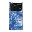 For Xiaomi Poco M4 Pro Marble Pattern Glass Protective Phone Case(Blue Ocean) - 1