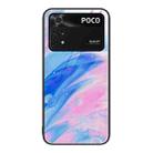For Xiaomi Poco M4 Pro Marble Pattern Glass Protective Phone Case(Pink) - 1