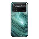 For Xiaomi Poco X4 Pro 5G Marble Pattern Glass Protective Phone Case(Water Waves) - 1