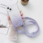 For iPhone 14 Lanyard Gradient Glitter Epoxy Case (Purple) - 1