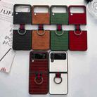 For Samsung Galaxy Z Flip4 Crocodile Texture PU Phone Case With Ring(Red) - 3