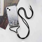 For iPhone 14 Plus Lanyard Gradient Glitter Epoxy Case (Black) - 1