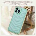 For iPhone 13 Pro Max D03 Heart PU Leather Electroplated Phone Case (Light Green) - 3