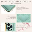 For iPhone 13 Pro Max D03 Heart PU Leather Electroplated Phone Case (Light Green) - 4