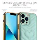 For iPhone 13 Pro Max D03 Heart PU Leather Electroplated Phone Case (Light Green) - 5
