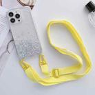 For iPhone 14 Pro Max Lanyard Glitter Epoxy Clear Phone Case (Yellow) - 1