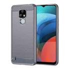 For Lenovo K12 / Motorola Moto E7 Brushed Texture Carbon Fiber TPU Phone Case(Grey) - 1