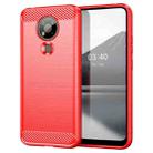 For Nokia 3.4 Brushed Texture Carbon Fiber TPU Phone Case(Red) - 1