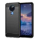 For Nokia 5.4 Brushed Texture Carbon Fiber TPU Phone Case(Black) - 1