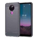 For Nokia 5.4 Brushed Texture Carbon Fiber TPU Phone Case(Grey) - 1