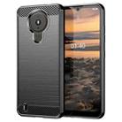 For Nokia 1.4 Brushed Texture Carbon Fiber TPU Phone Case(Black) - 1