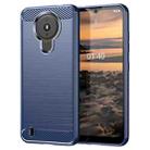 For Nokia 1.4 Brushed Texture Carbon Fiber TPU Phone Case(Blue) - 1