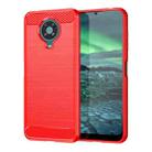 For Nokia 6.3 / 6.4 Brushed Texture Carbon Fiber TPU Phone Case(Red) - 1