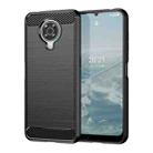 For Nokia G20 Brushed Texture Carbon Fiber TPU Phone Case(Black) - 1
